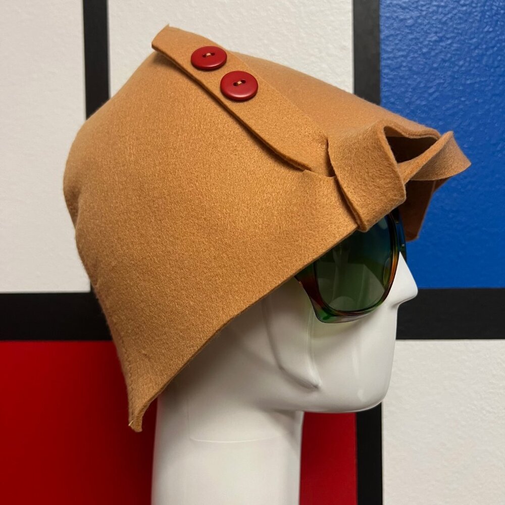 New Deadstock 2000s Custom Handmade Cloche 20s Style Felt Hat